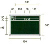耐水スチール黒板・工事名・工種・測点・2行・300mm×450mm（緑/黒・板消し・チョーク2本付属・取っ手付）