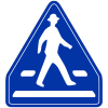 道路標識・横断歩道（縦200mm×斜め600mm×横600mm・アルミ製・平リブタイプ）