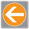 フロアーカーペット用標識・矢印・橙白・204mm×204mm