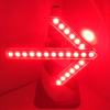 コーン用LED矢印・赤点滅/流動・5セット（コーン取付タイプ/折りたたみ式・一部地域除き送料無料）