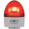 電池式高輝度LED回転灯・赤/回転・点滅（ニコカプセル・スイッチ付・自動・ブザー付）