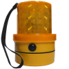 電池式LEDマグネット警告灯・10個セット（黄色点滅・強力マグネット/ひも付）