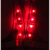 LED安全ベスト・赤発光・会社名等記入タグ付（紺黄・高輝度反射6cm巾/フリーサイズ）