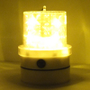 電池式LEDマグネット警告灯（黄色点滅・強力マグネット/ひも付）
