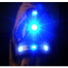 LEDアームバンド・紺黄反射（青LED5個・専用ジョイント/安全ピン付属・2個1組）