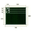耐水スチール黒板・工事名・工種・測点・600mm×700mm（緑・黒板消し・チョーク2本・メッシュポケット付）