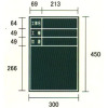 木製黒板・緑・工事名・工種・位置（450mm×300mm・アルミささえ棒・黒板消し・チョーク2本付属）