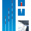 単柱式鋼管スノーポール・φ38.1×2,000・矢尻あり（反射シート赤色300mm×2段）